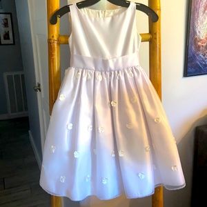 Dimples Fancy Wedding Flower Girl Communion Bow Full Skirt Dress SZ 5